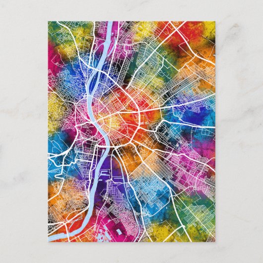 Budapest Ungarn Stadt Karte (Vorderseite)