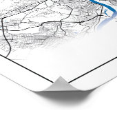 Budapest Ungarn Stadtkarte Einfache Unterkunft Poster (Ecke)