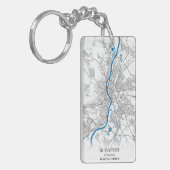 Budapest Ungarn Stadtkarte Einfache Unterkunft Schlüsselanhänger (Vorderseite links)