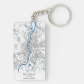 Budapest Ungarn Stadtkarte Einfache Unterkunft Schlüsselanhänger (Rückseite)