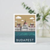 Budapest Ungarn Stylist Illustration Postkarte (Stehend Vorderseite)