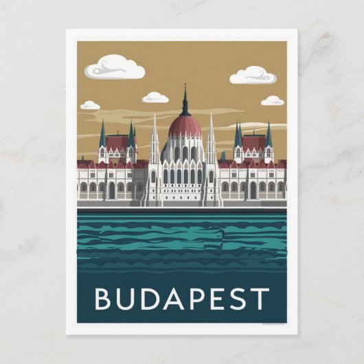 Budapest Ungarn Stylist Illustration Postkarte (Vorderseite)