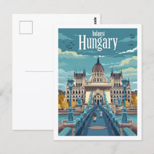 Budapest Ungarn Vintage Berühmter Reiseort Postkarte