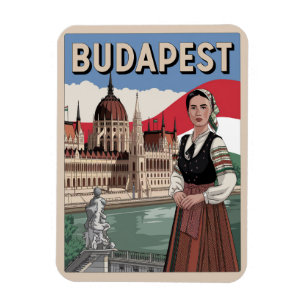 Budapest Ungarn Vintage Einheimische Frau Geschenk Magnet