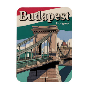 Budapest Ungarn Vintage Elisabethbrücke Magnet