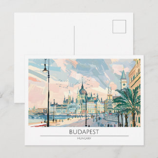 Budapest Ungarn Vintage Kunst Reise Postkarte