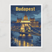 Budapest Ungarn Vintage Kunstreise Postkarte (Vorderseite)
