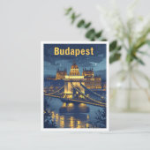 Budapest Ungarn Vintage Kunstreise Postkarte (Stehend Vorderseite)