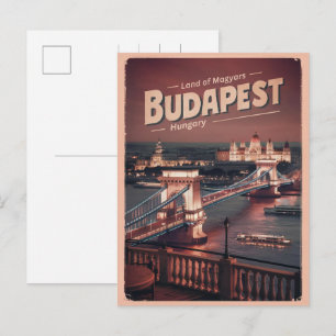 Budapest Ungarn Vintage Liberty Bridge Geschenke Postkarte