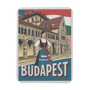 budapest ungarn vintage lokale frau Geschenke Magnet