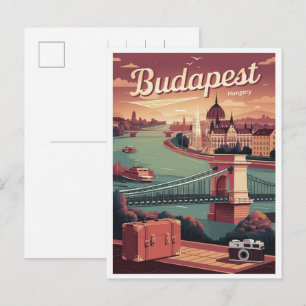 Budapest Ungarn Vintage lokale Frau Geschenke Postkarte