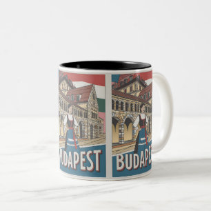 Budapest Ungarn Vintage lokale Frau Geschenke Zweifarbige Tasse
