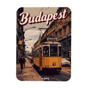 Budapest Ungarn Vintage mittlere Stadtbus Geschenk Magnet