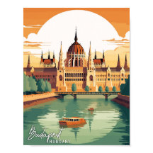 Budapest Ungarn Vintage Reise Illustration