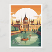 Budapest Ungarn Vintage Reise Illustration Postkarte (Vorderseite)