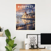 Budapest Ungarn Vintage Reise Poster (Heimbüro)