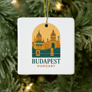 Budapest Ungarn Vintage Reise Retro Stadt Keramikornament