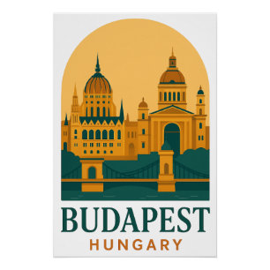 Budapest Ungarn Vintage-Reiseposter – Retro Poster