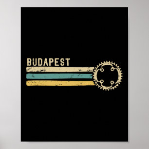 Budapest Ungarn Vintage Retro 70er 80er Radfahren  Poster