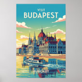 Budapest, Ungarn Vintage Travel Poster (Vorne)