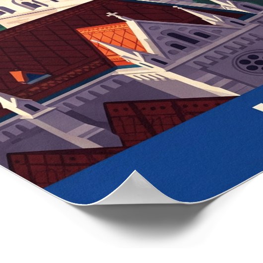 Budapest, Ungarn Vintage Travel Poster (Ecke)