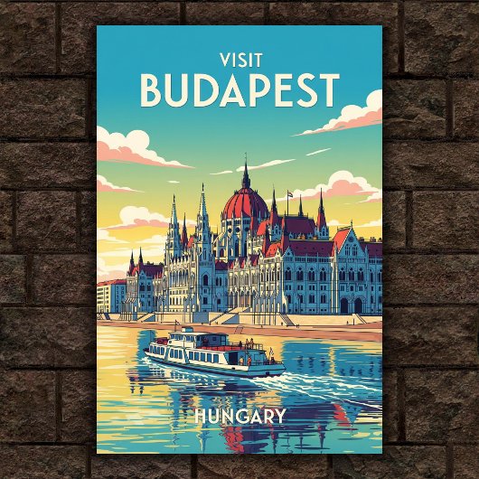 Budapest, Ungarn Vintage Travel Poster