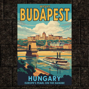 Budapest, Ungarn Vintage Travel Poster