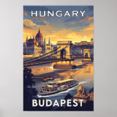Budapest, Ungarn Vintage Travel Poster (Vorne)