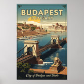 Budapest, Ungarn Vintage Travel Poster (Vorne)