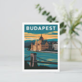 Budapest Ungarn Vintage Travel Postkarte (Stehend Vorderseite)