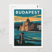 Budapest Ungarn Vintage Travel Postkarte (Vorne/Hinten)