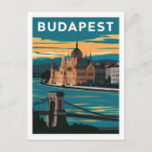 Budapest Ungarn Vintage Travel Postkarte (Vorderseite)