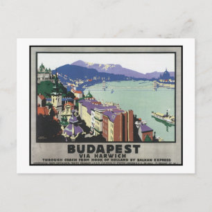 Budapest via Harwich Postkarte