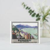 Budapest Via Harwich Vintage Reiseplakat Postkarte (Stehend Vorderseite)