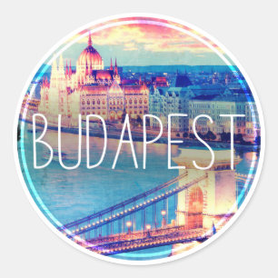 Budapest Vintag, Kreis Runder Aufkleber