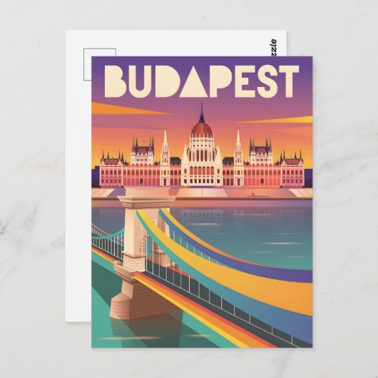 Budapest Vintag Postkarte (Vorne/Hinten)