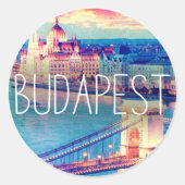 Budapest Vintag Runder Aufkleber (Vorderseite)