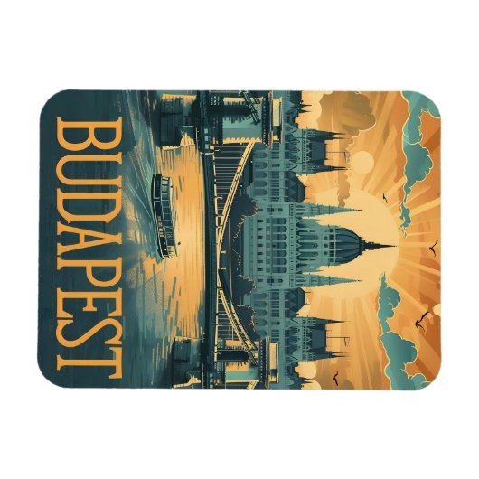Budapest Vintage Kunst Magnet (Horizontal)