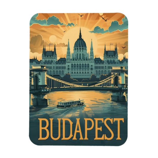 Budapest Vintage Kunst Magnet (Vertikal)