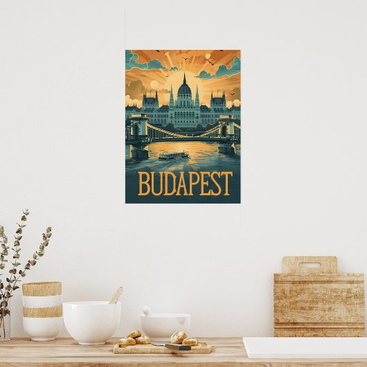 Budapest Vintage Kunst Poster (Küche)