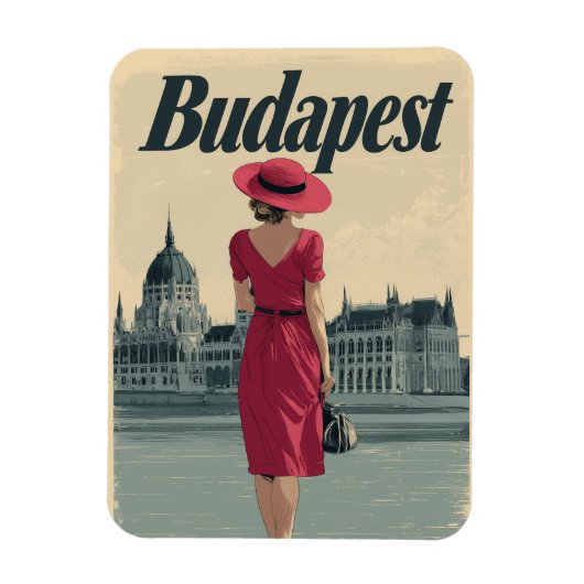 Budapest Vintage Mode Magnet (Vertikal)