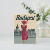Budapest Vintage Mode Postkarte (Stehend Vorderseite)