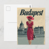 Budapest Vintage Mode Postkarte (Vorne/Hinten)
