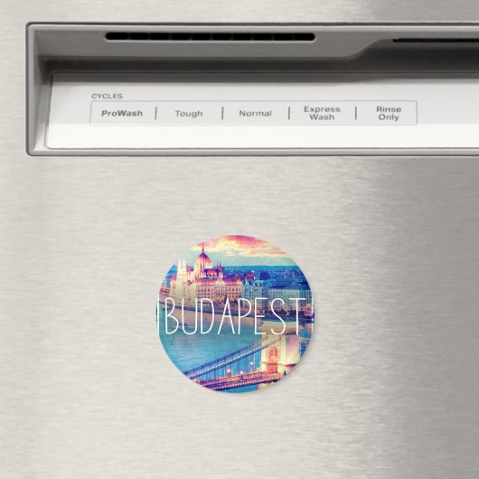 Budapest, vintage, Plakat Magnet (In Situ (Geschirrspüler))