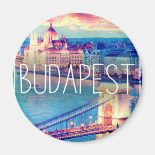 Budapest, vintage, Plakat Magnet