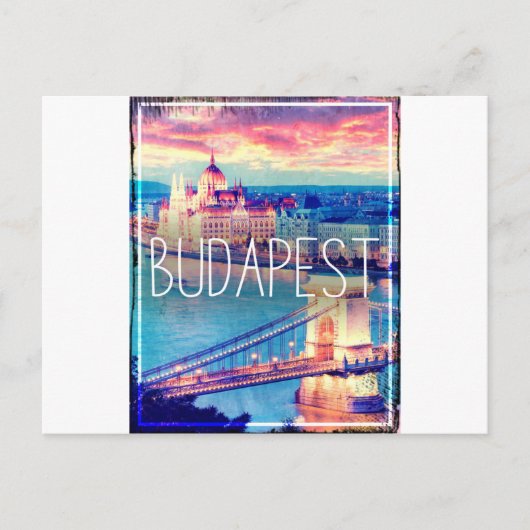 Budapest, Vintage Poster Postkarte (Vorderseite)