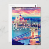 Budapest, Vintage Poster Postkarte (Vorne/Hinten)