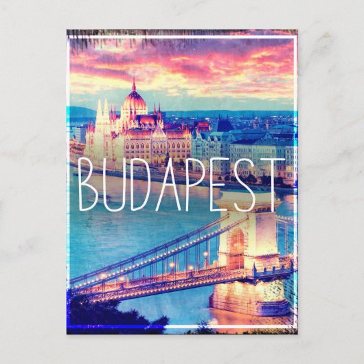 Budapest, Vintage Poster Postkarte (Vorderseite)