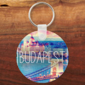 Budapest, Vintage Poster Schlüsselanhänger (Vorderseite)