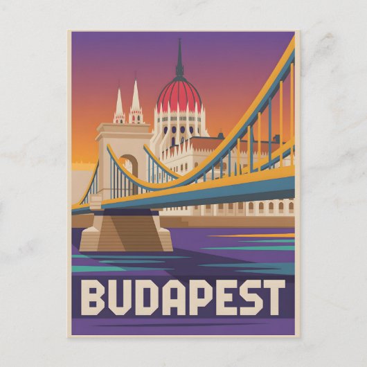 Budapest Vintage Postkarte (Vorderseite)
